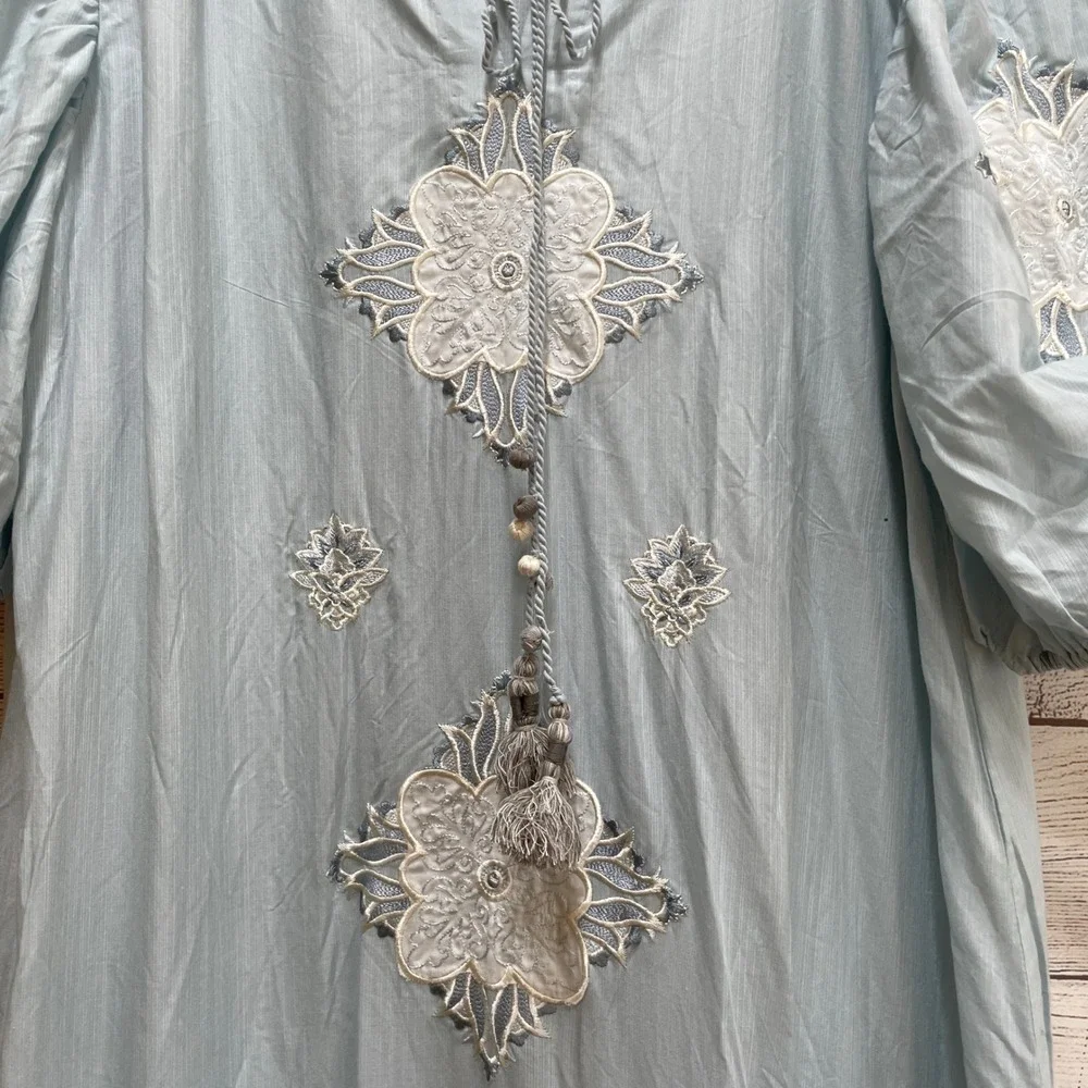 ETHNC EMBROIDERED MAXI DRESS IN BABY BLUE - Picture 7 of 9